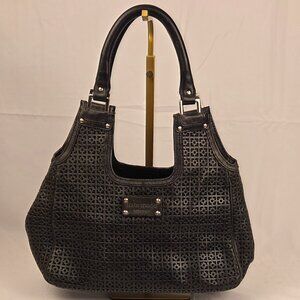 Kate Spade Perforated Leather Satchel Black Tote